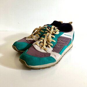 Merrell Alpine Sneakers Womens Size 9.5 Suede Quilted Teal Burgundy